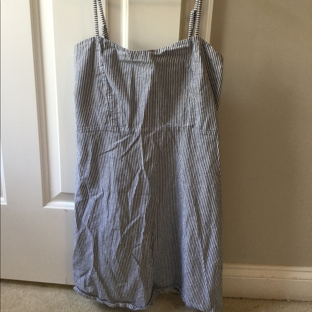 Blue and white striped dress brandy melville